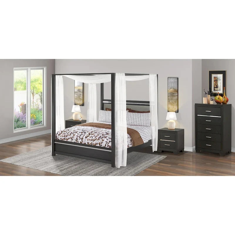 Ensemble de chambre Queen Size avec tête de lit capitonnée (Option pièces)