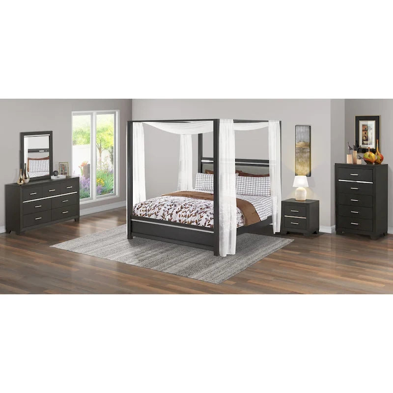 Ensemble de chambre Queen Size avec tête de lit capitonnée (Option pièces)