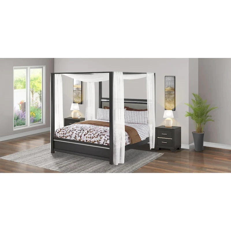 Ensemble de chambre Queen Size avec tête de lit capitonnée (Option pièces)