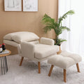 Fauteuil d'appoint avec pouf et dossier réglable