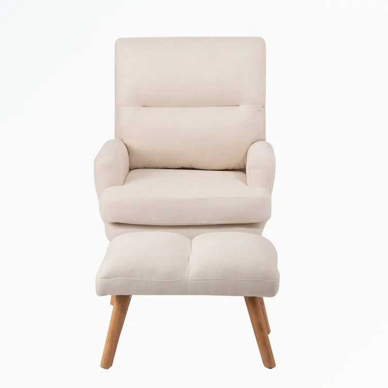 Fauteuil d'appoint avec pouf et dossier réglable