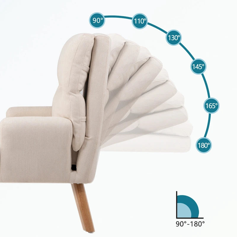 Fauteuil d'appoint avec pouf et dossier réglable
