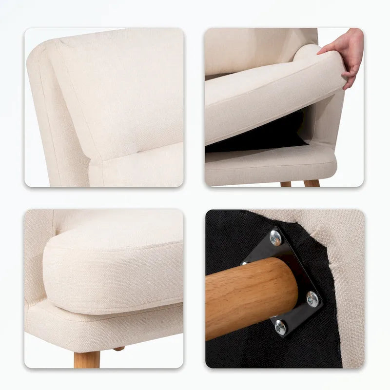 Fauteuil d'appoint avec pouf et dossier réglable