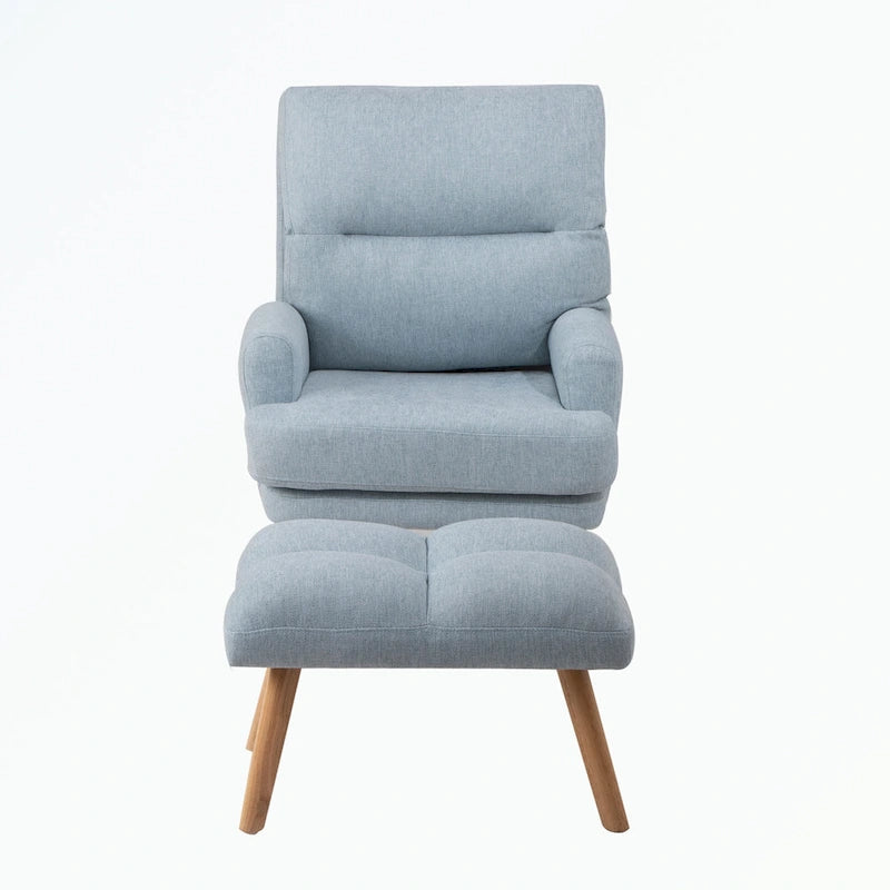 Fauteuil d'appoint avec pouf et dossier réglable