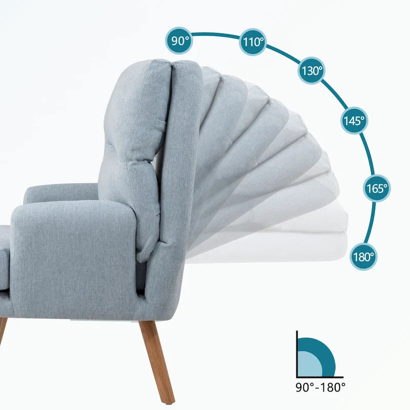 Fauteuil d'appoint avec pouf et dossier réglable
