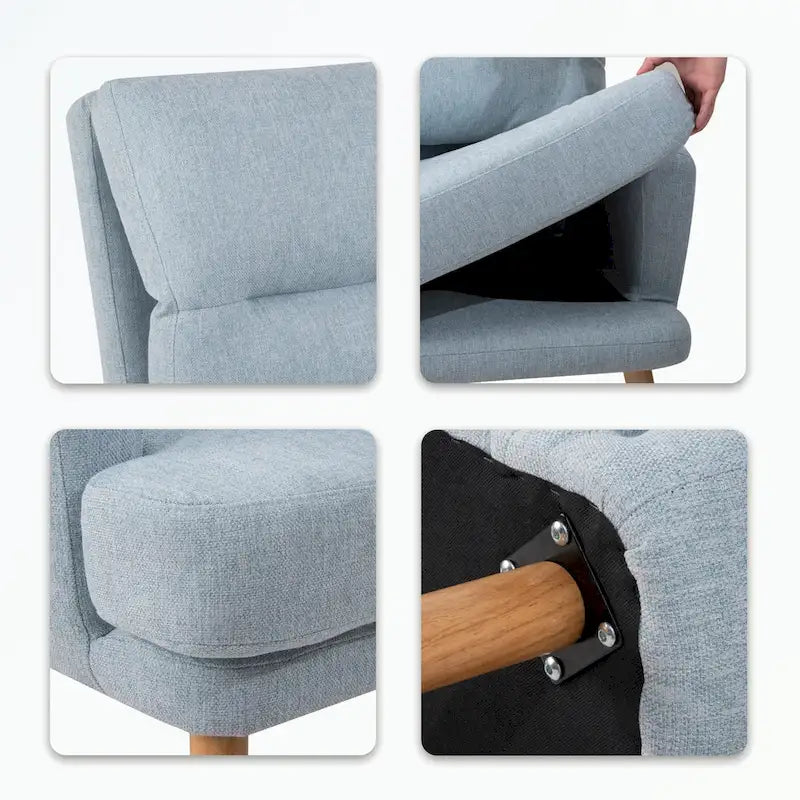 Fauteuil d'appoint avec pouf et dossier réglable