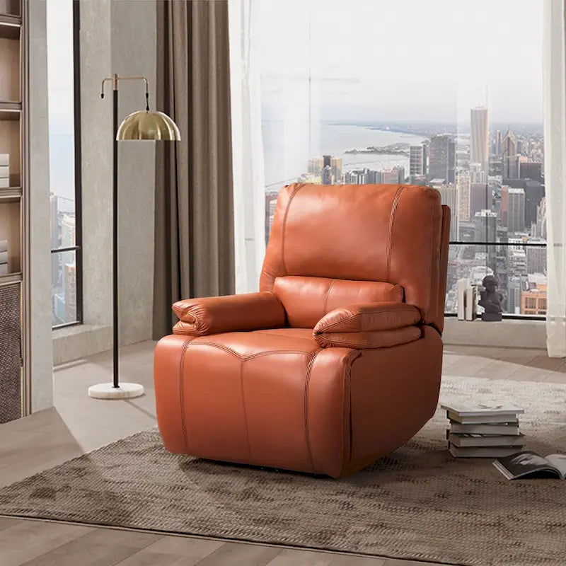 Fauteuil relax électrique en cuir véritable