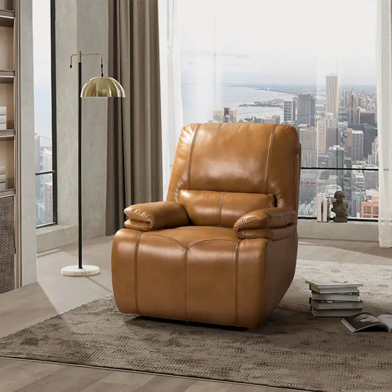 Fauteuil relax électrique en cuir véritable