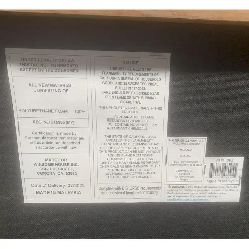 Tête de lit capitonnée grise et pied de lit en bois pour lit Queen Size