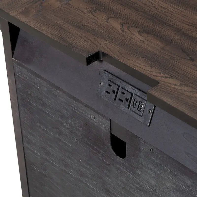 Table de chevet marron selle avec station de charge