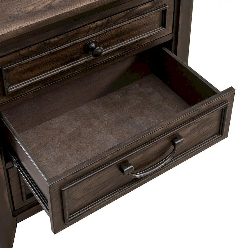 Table de chevet marron selle avec station de charge