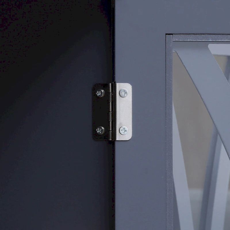 Bahut de cuisine moderne avec meuble de rangement à double porte et portes vitrées