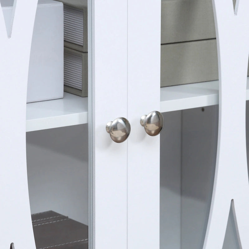Bahut de cuisine moderne avec meuble de rangement à double porte et portes vitrées