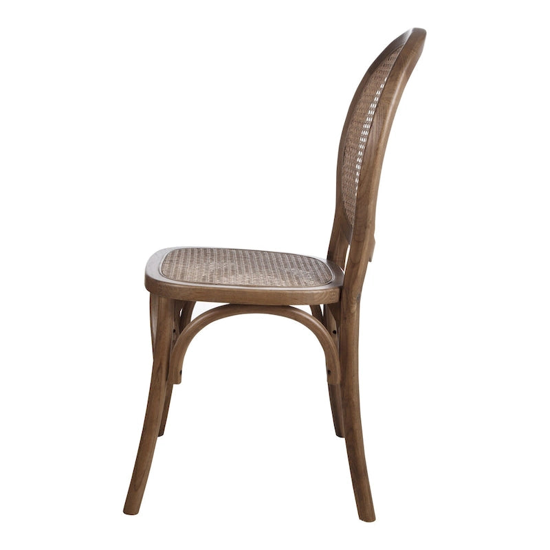Chaise de salle à manger en rotin, style Mid-Century Modern