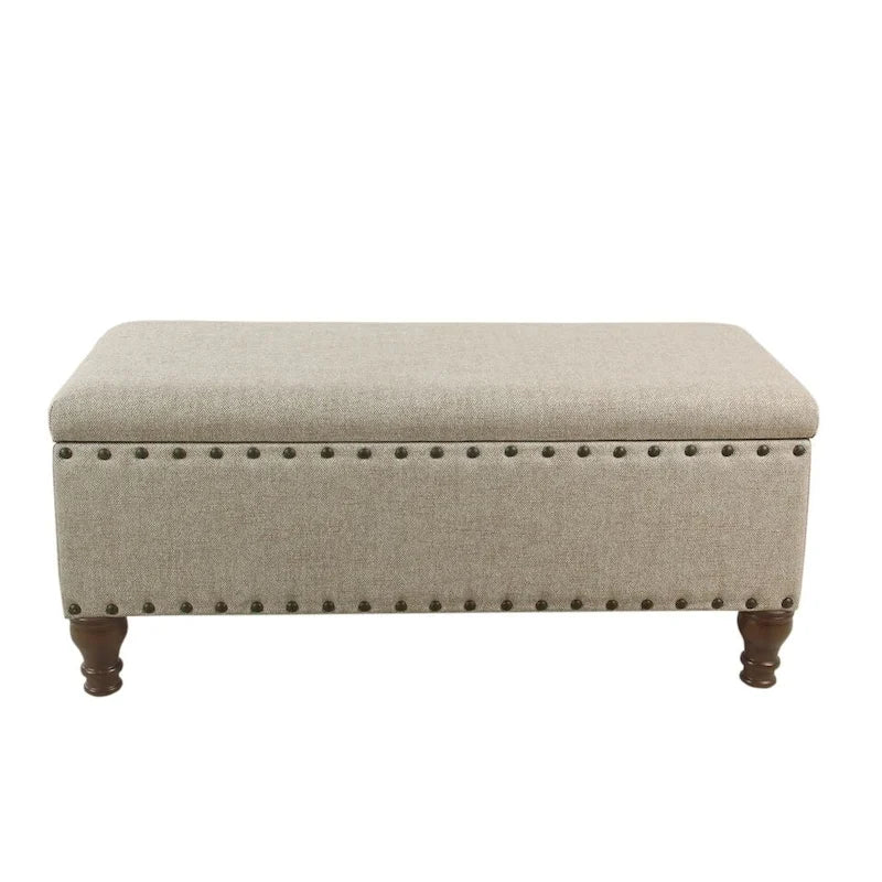 Banc de rangement clouté