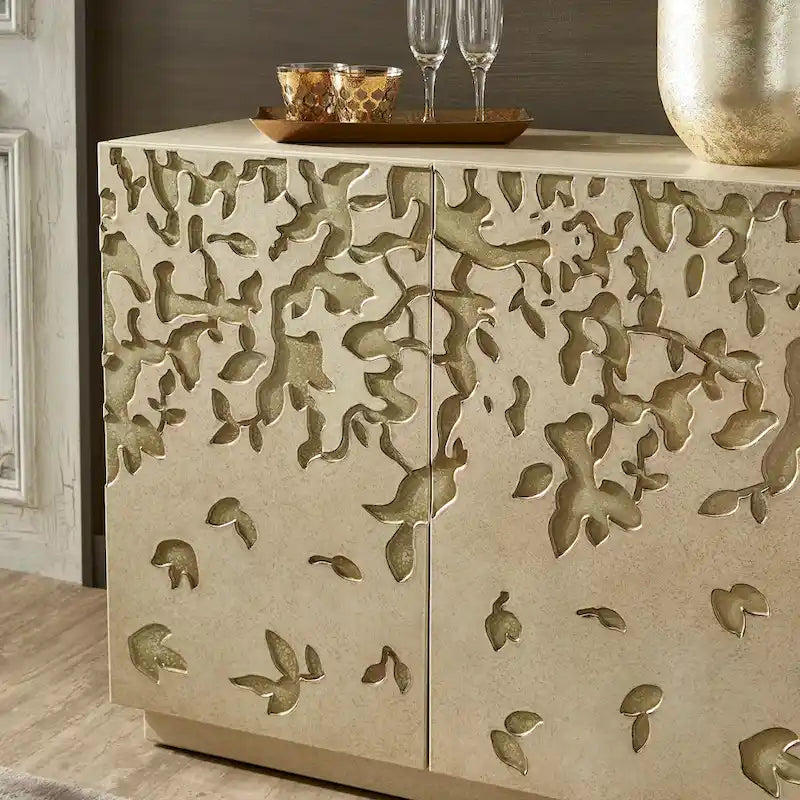 Meuble décoratif à deux portes, peint à la main, de 35 po de largeur