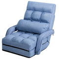 Fauteuil de sol pliant paresseux avec accoudoirs et oreiller