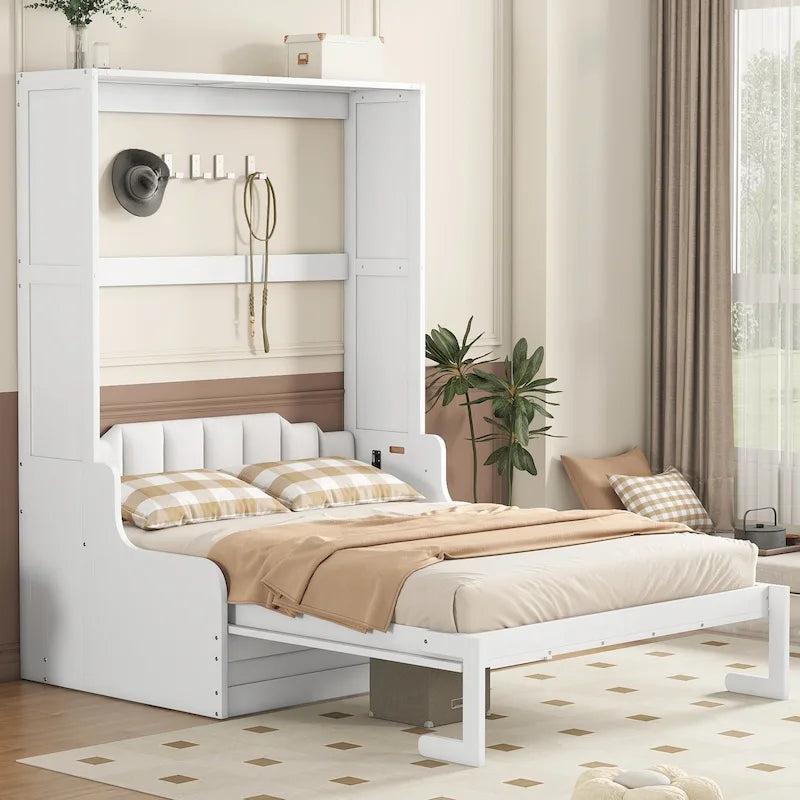Lit mural escamotable Queen Size avec coussin