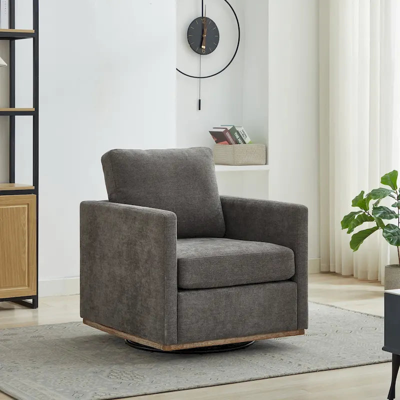 Fauteuil d'appoint pivotant carré rembourré