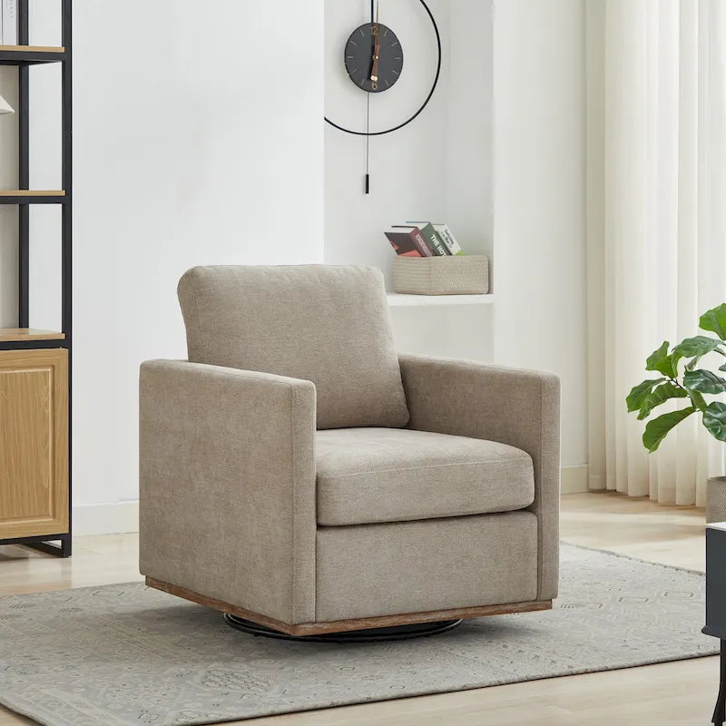 Fauteuil d'appoint pivotant carré rembourré