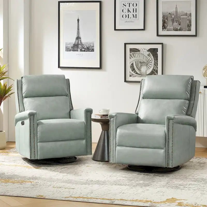 Fauteuil inclinable électrique pivotant et berçant de style traditionnel (ensemble de 2 pièces)