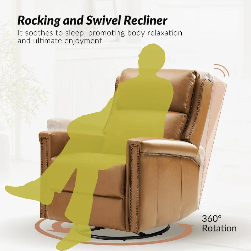 Fauteuil inclinable électrique pivotant et berçant de style traditionnel (ensemble de 2 pièces)