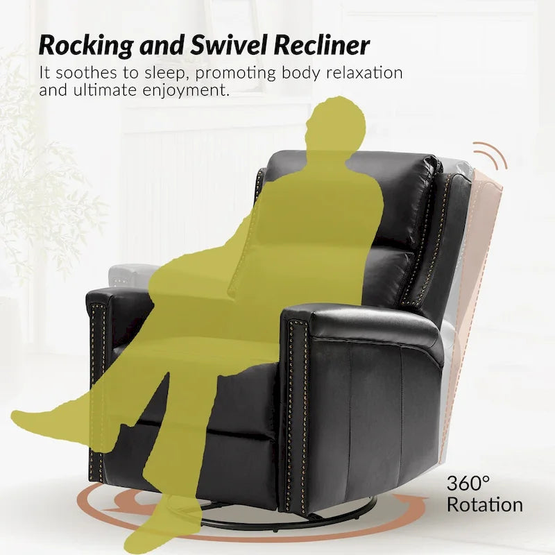 Fauteuil inclinable électrique pivotant et berçant de style traditionnel (ensemble de 2 pièces)