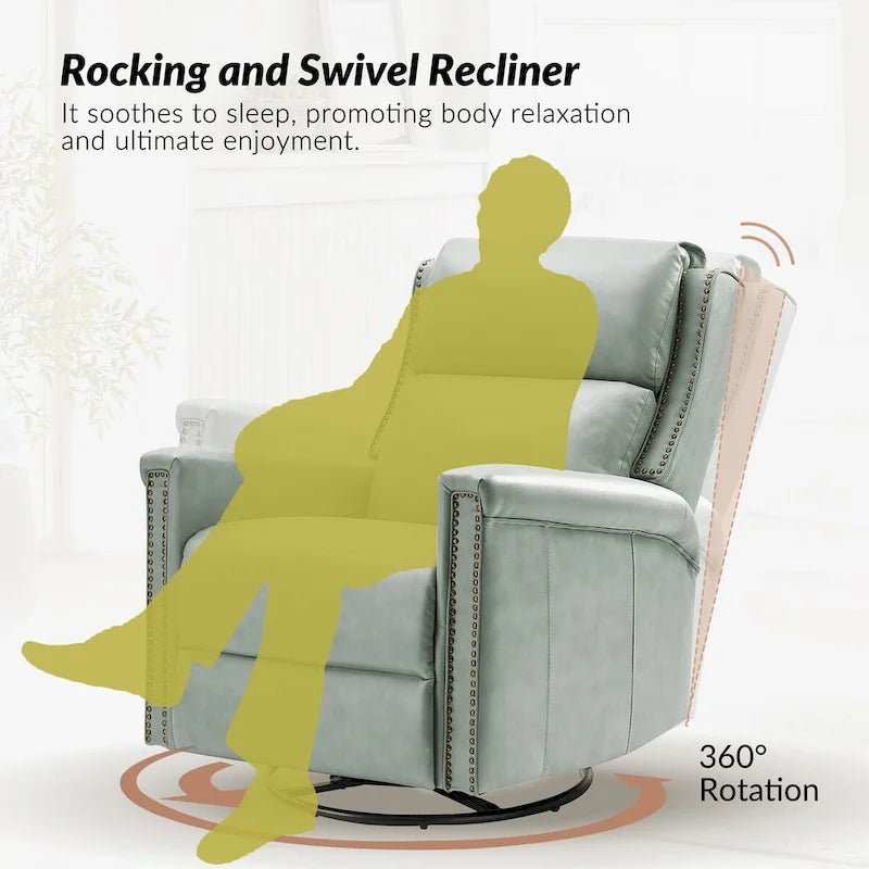 Fauteuil inclinable électrique pivotant et berçant de style traditionnel (ensemble de 2 pièces)