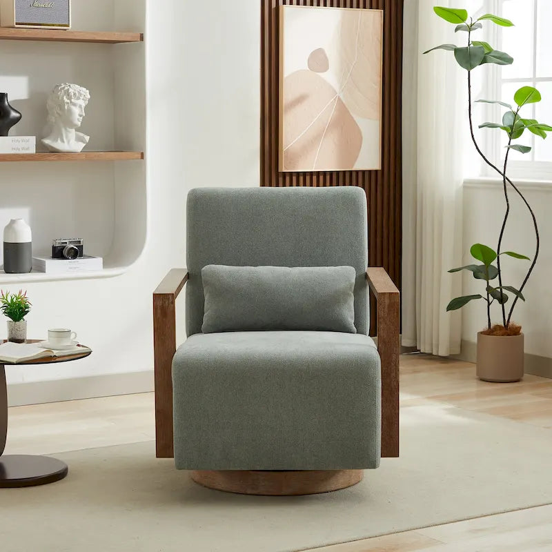 Fauteuil d'appoint pivotant moderne en tissu