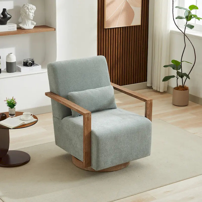 Fauteuil d'appoint pivotant moderne en tissu