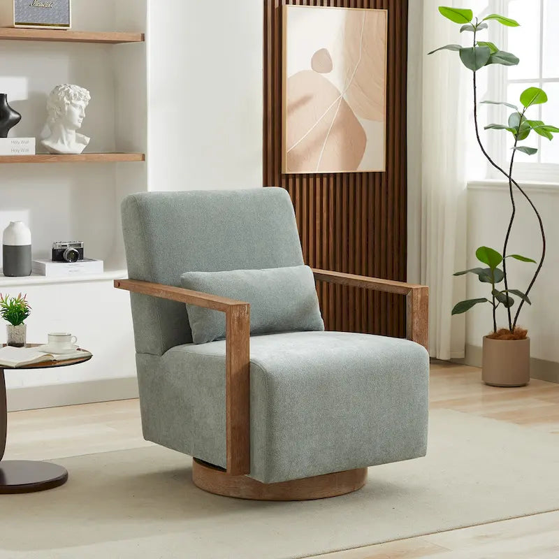 Fauteuil d'appoint pivotant moderne en tissu