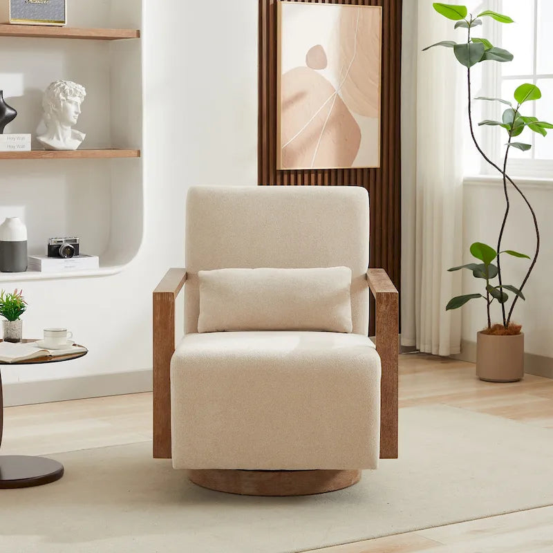 Fauteuil d'appoint pivotant moderne en tissu