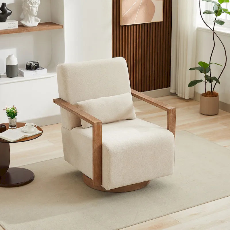 Fauteuil d'appoint pivotant moderne en tissu