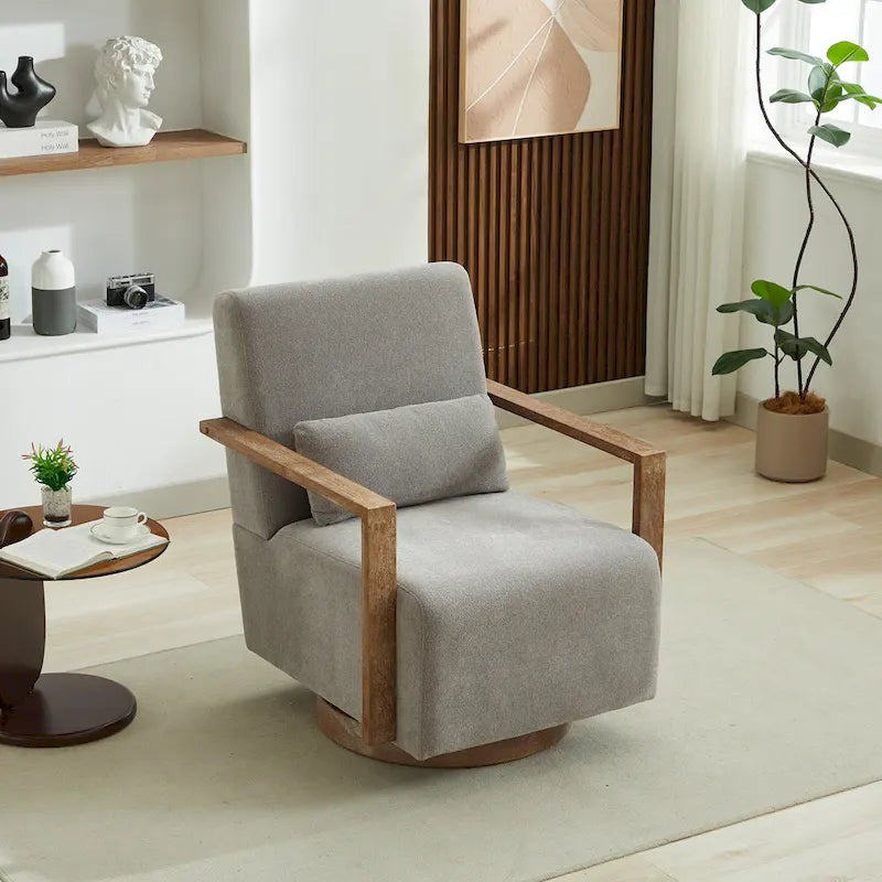 Fauteuil d'appoint pivotant moderne en tissu