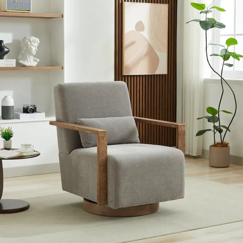 Fauteuil d'appoint pivotant moderne en tissu