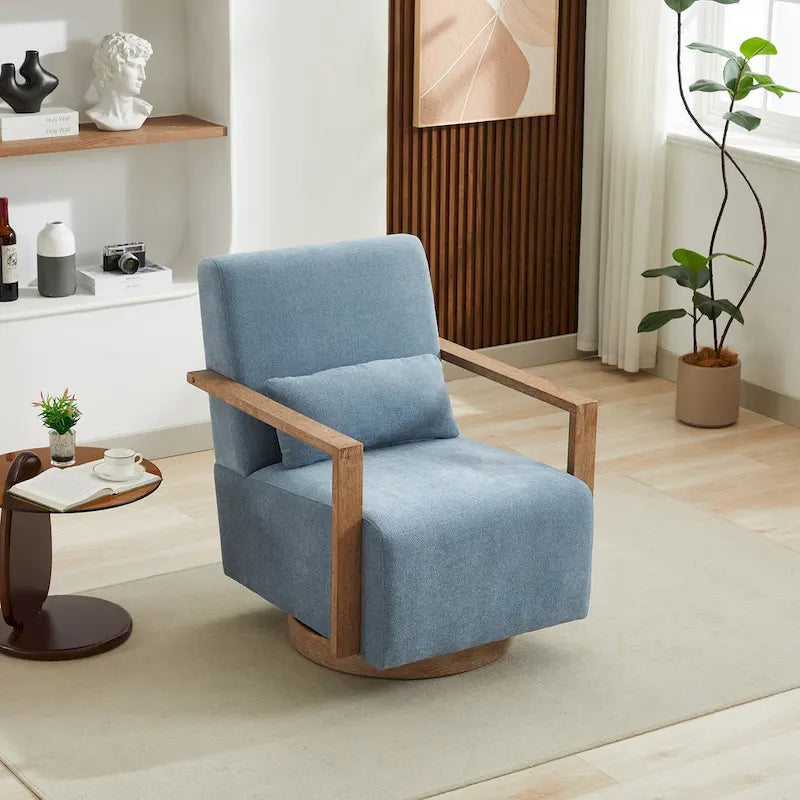 Fauteuil d'appoint pivotant moderne en tissu
