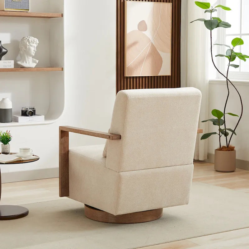 Fauteuil d'appoint pivotant moderne en tissu