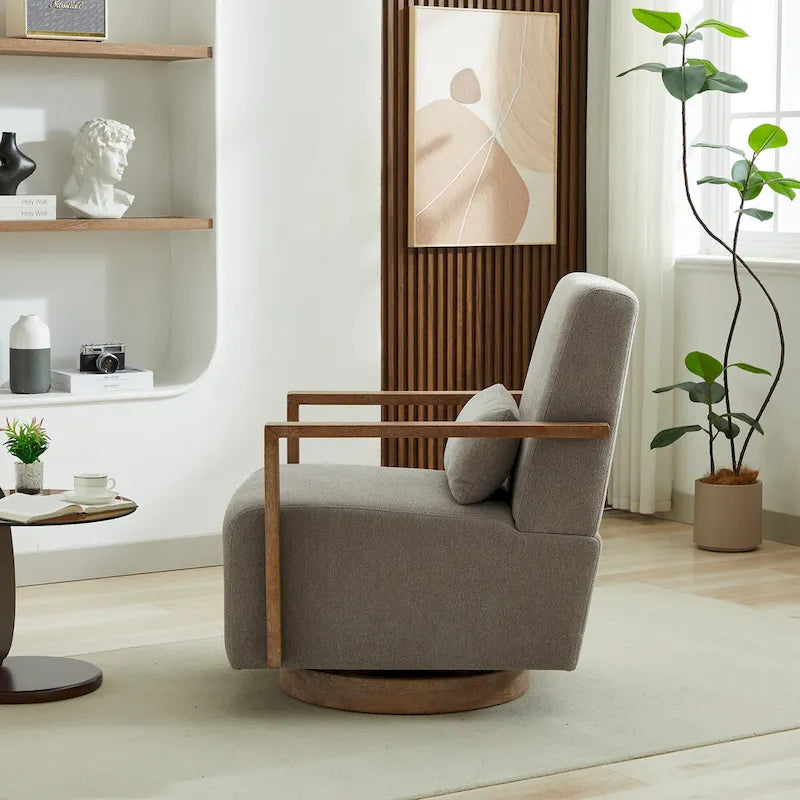 Fauteuil d'appoint pivotant moderne en tissu