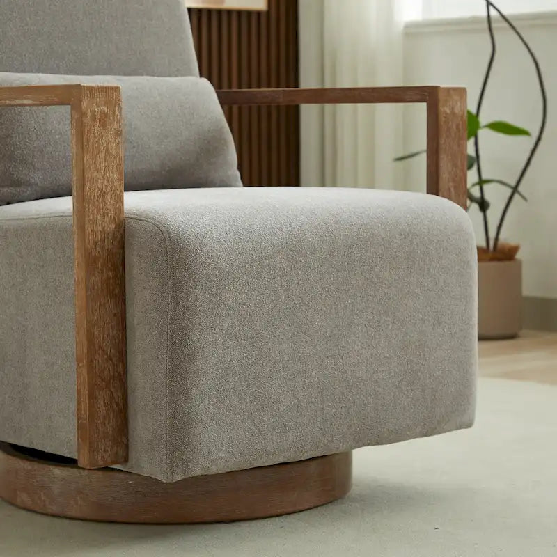 Fauteuil d'appoint pivotant moderne en tissu