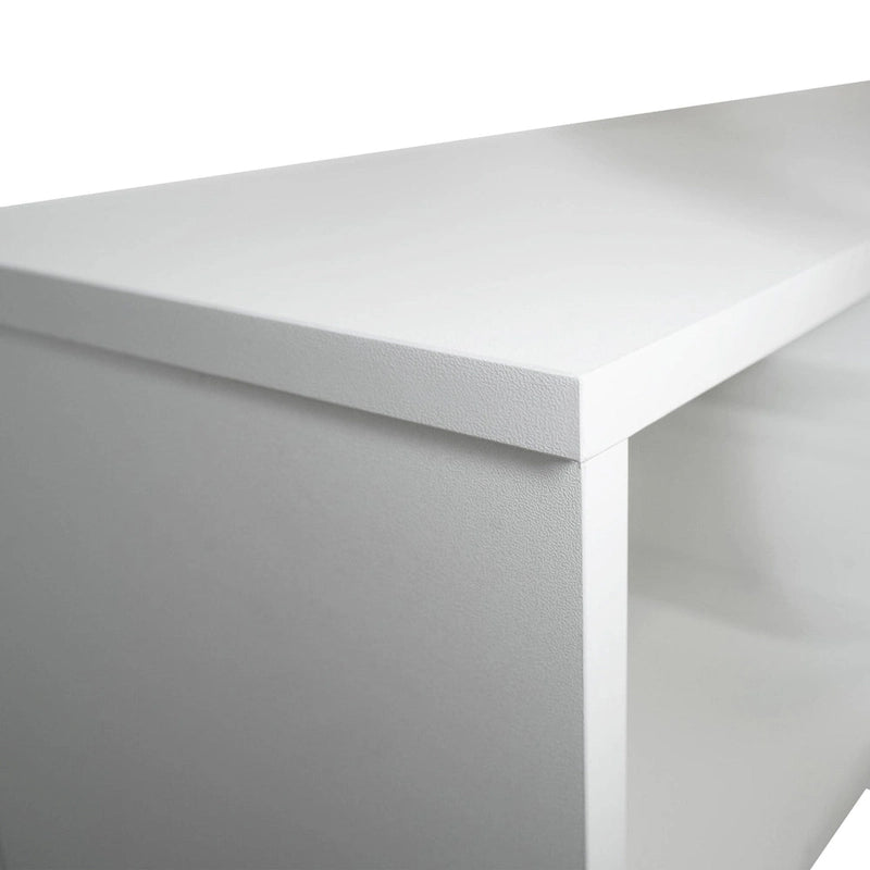 Meuble TV flottant à tiroir unique, console multimédia avec étagères ouvertes