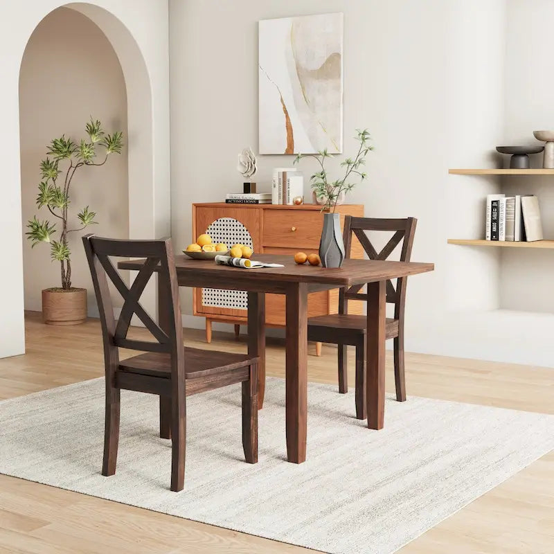 Table et chaises de coin-repas pliantes en bois