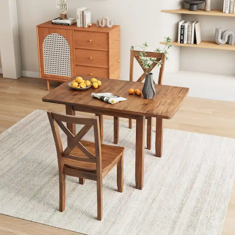 Table et chaises de coin-repas pliantes en bois