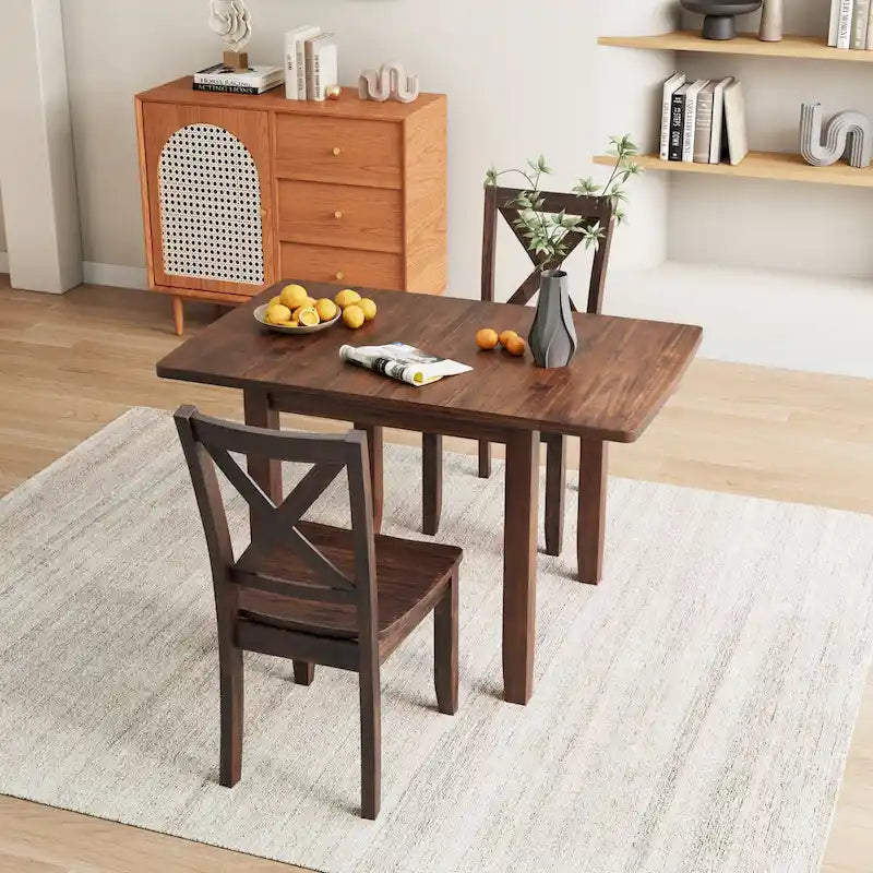 Table et chaises de coin-repas pliantes en bois