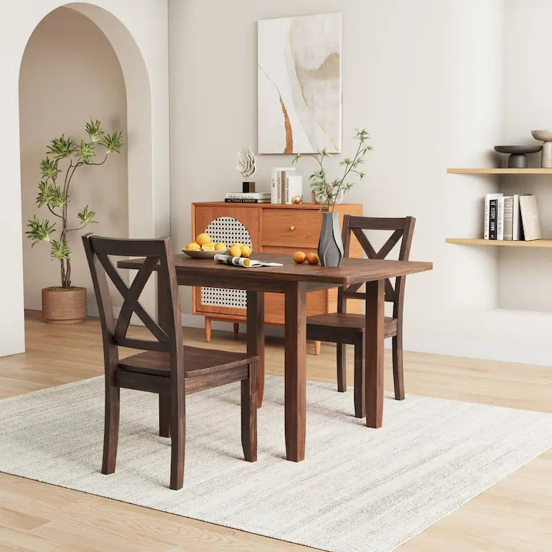 Table et chaises de coin-repas pliantes en bois