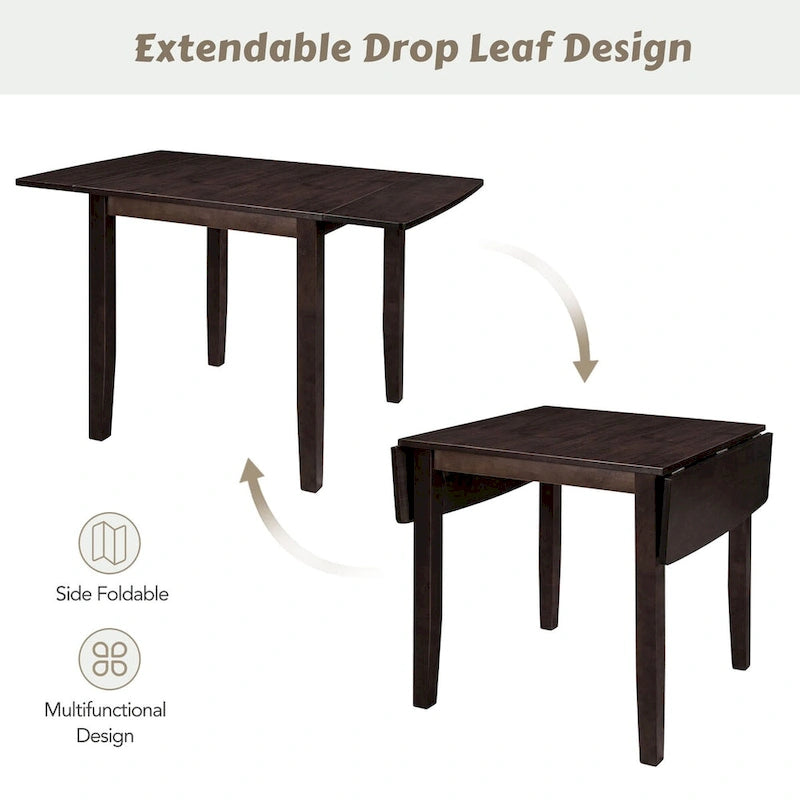 Table et chaises de coin-repas pliantes en bois
