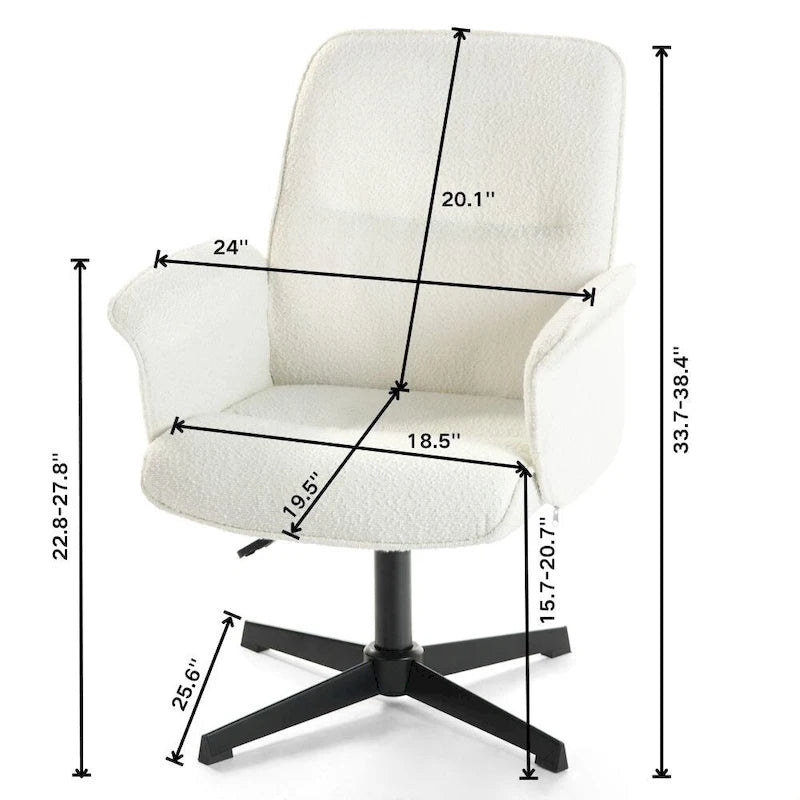 Fauteuil d'appoint rembourré pivotant avec accoudoirs