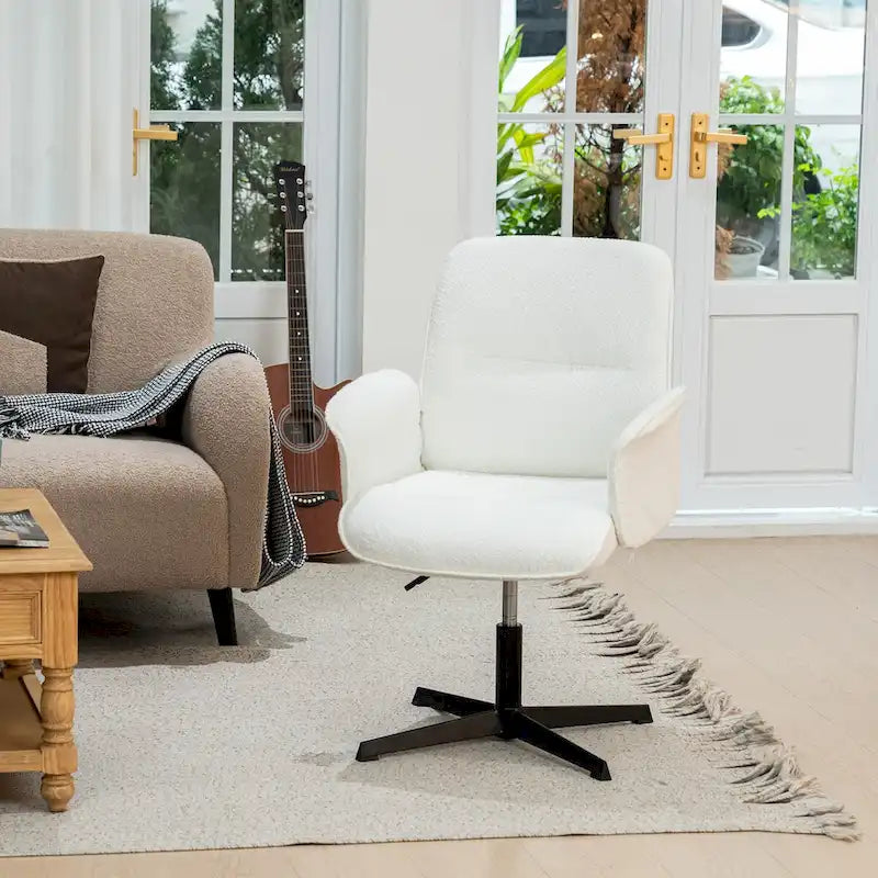 Fauteuil d'appoint rembourré pivotant avec accoudoirs