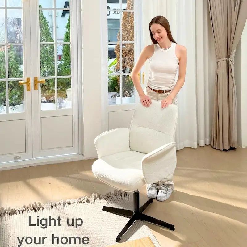 Fauteuil d'appoint rembourré pivotant avec accoudoirs
