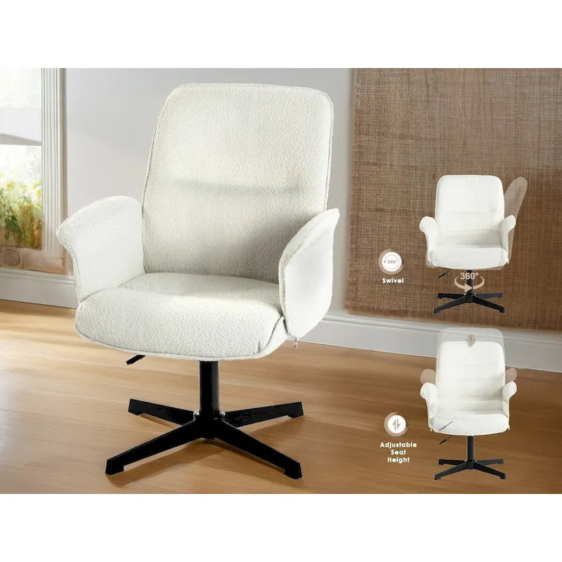 Fauteuil d'appoint rembourré pivotant avec accoudoirs