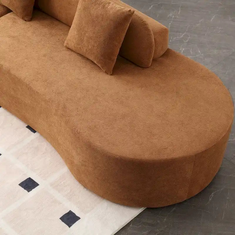 Canapé incurvé moderne en tissu éponge